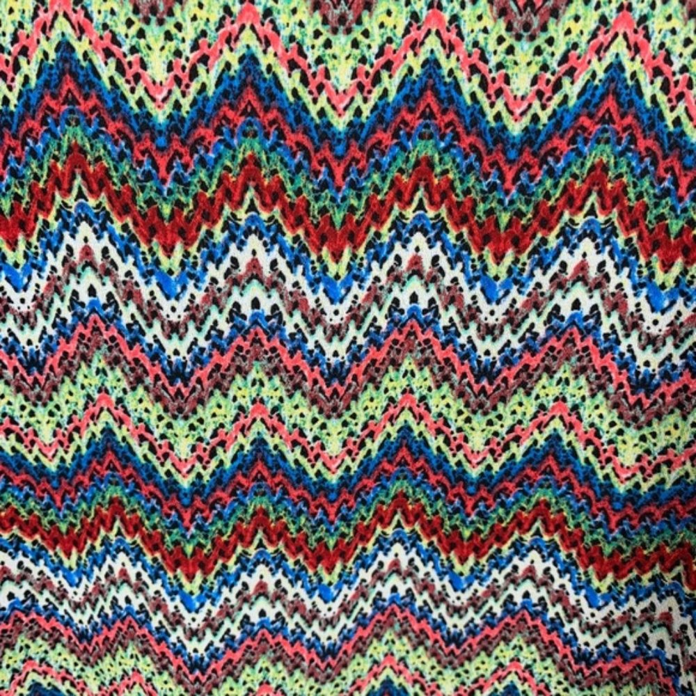Lush Multicolor Chevron Cap Sleeve Slouchy Top M - Picture 2 of 8
